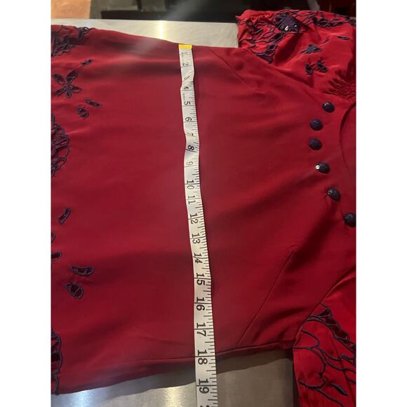 Zoompy Paris top women’s burgundy navy pattern Small - Picture 4 of 8
